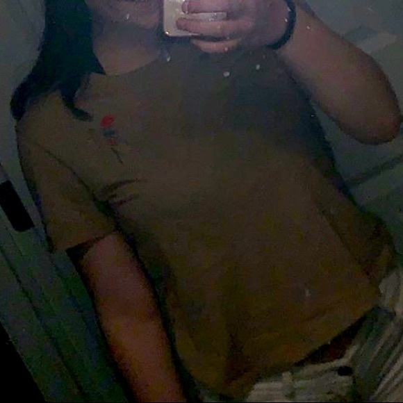 Empyre • Light Brown T-Shirt w/ Japanese Writing & Rose Detail From Zumiez🤎 - Picture 5 of 7